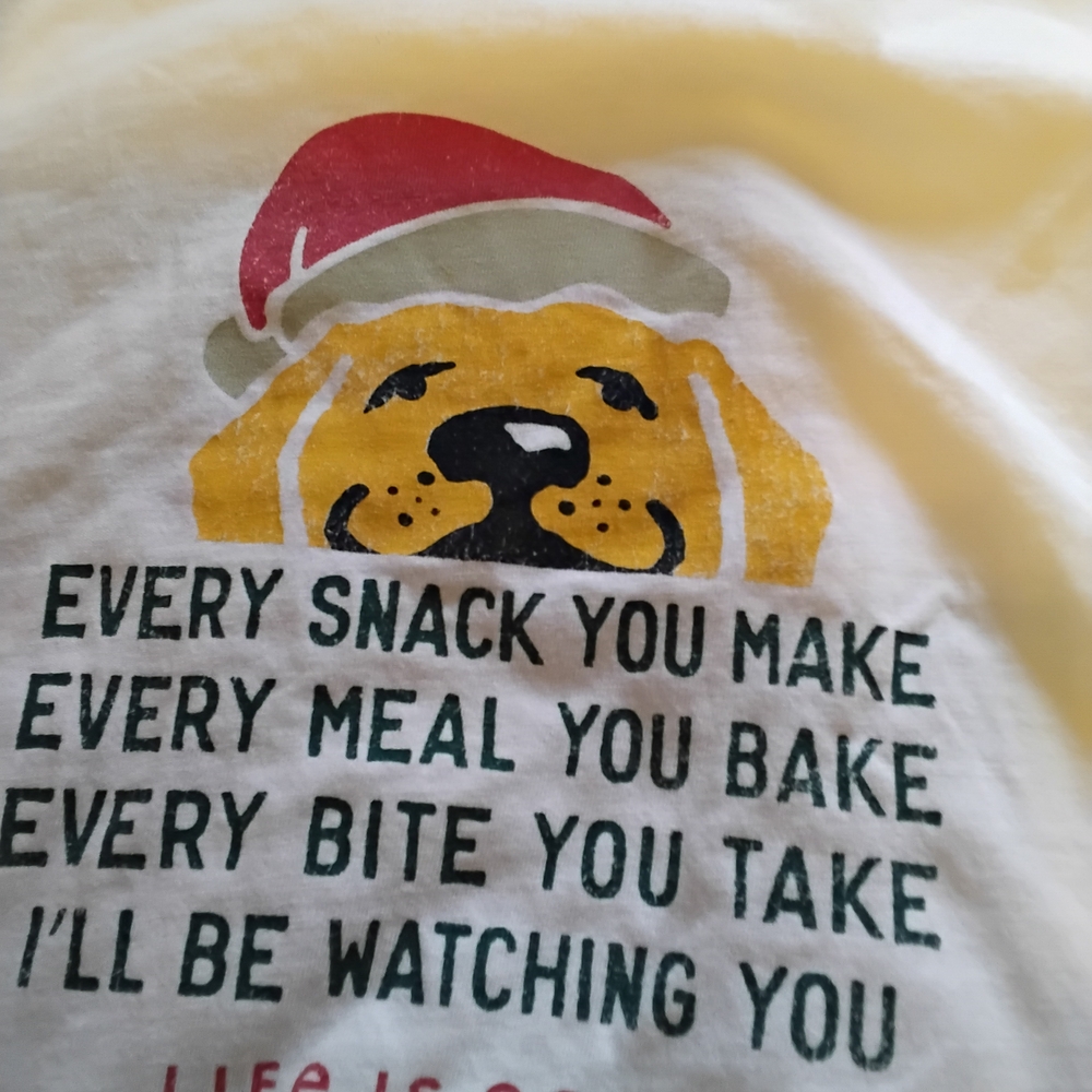 Life Is Good Holiday .. christmas..Dog T-Shirt - White, Red, Yellow